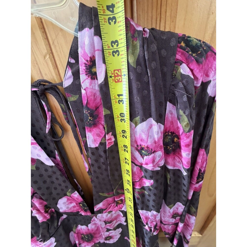 NWT Lovers And Friends Camden Mini Dress Sz Medium Floral Bodycon Back Tie Close - Picture 7 of 8